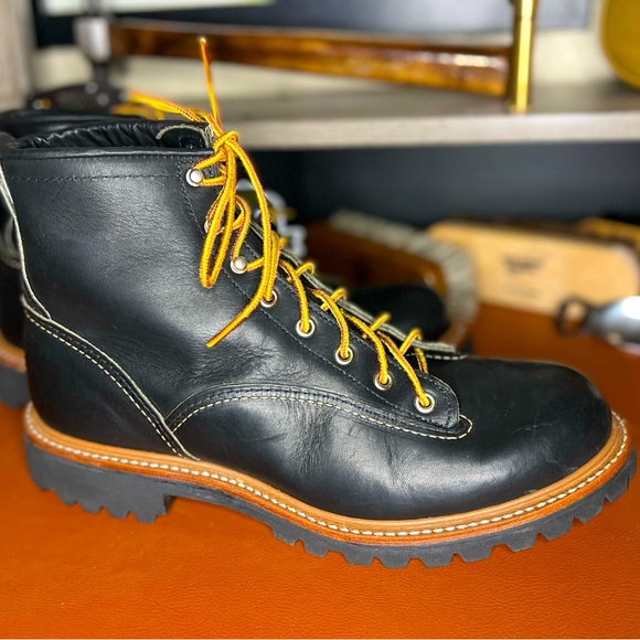 Red Wing 2935 Lineman Black Chrome with Vibram’s Lug Sole 360 Storm Welt 9.5D - Picture 2 of 7